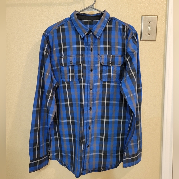Empyre Other - Men Empyre Blue Black Plaid Button up Shirt Size Large